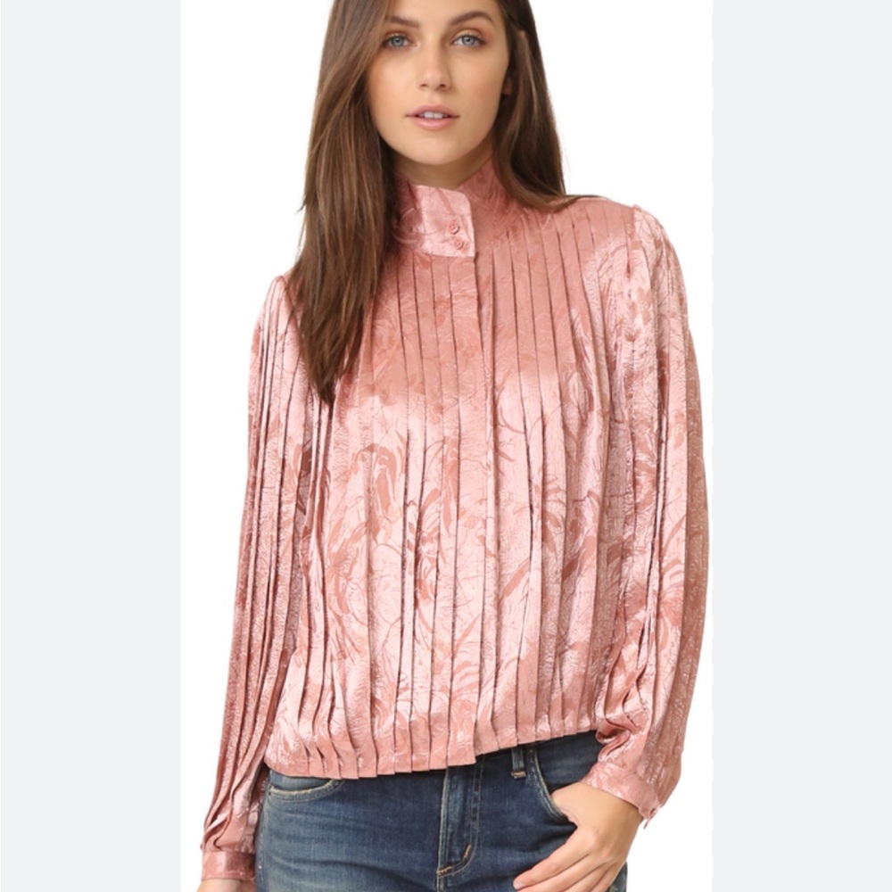 Alice and Olivia pleated high neck top